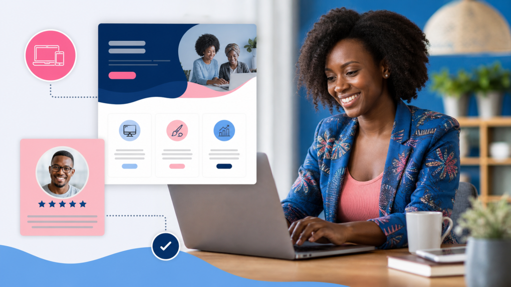 Page de service web optimisée pour convertir les visiteurs